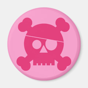 Roze Pirate Skull - Magnet