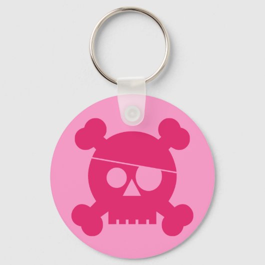 Roze Pirate Skull - Sleutelhanger (Voorkant)