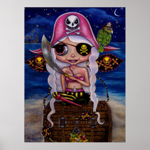 Roze piratenaas met Poster voor de schatkist