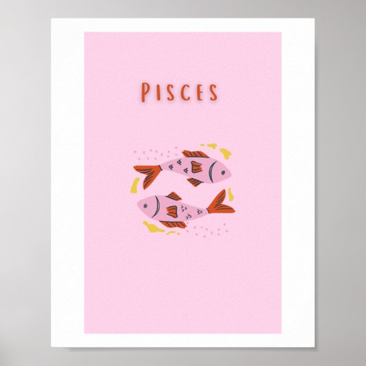 Roze Pisces, sterrenbeeld, sterrenbeeld afdruk Poster (Voorkant)