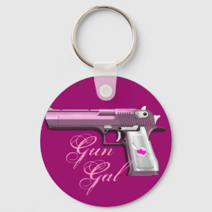 Roze Pistool Gal-sleutelhanger  fob geschenk Sleutelhanger