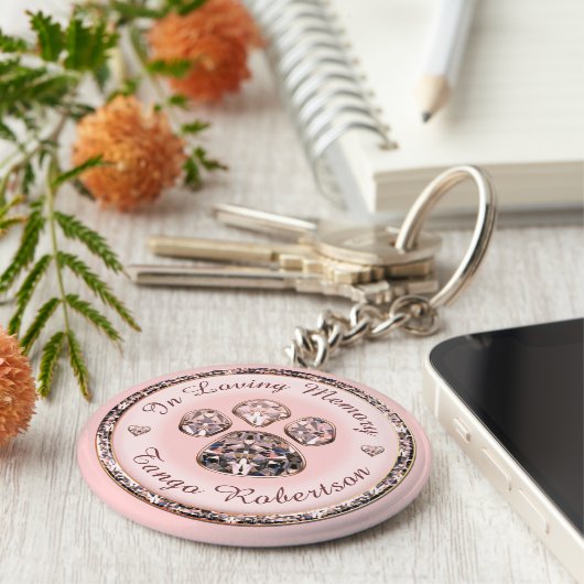  roze pit afdrukken sleutelhanger (Zijkant)