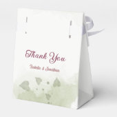 roze pit burgundy bloemen groen voor bruiloft bedankdoosjes (Achterkant)