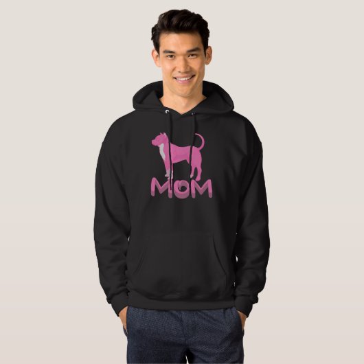 Roze Pitbull Moeder Hoodie (Voorkant volledig)