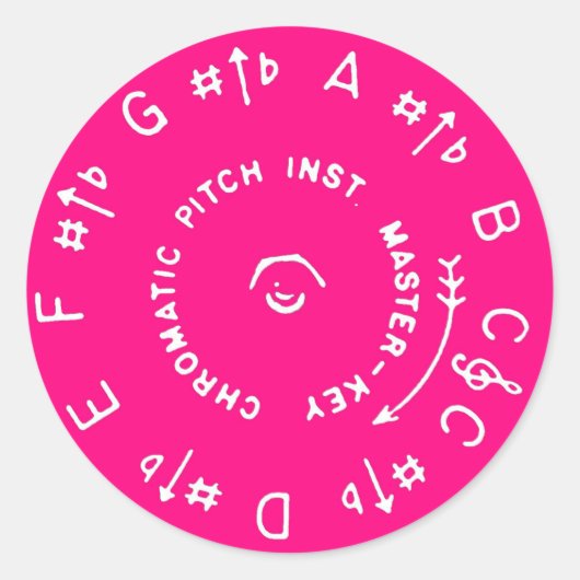 Roze pitch Pipe Ronde Sticker (Voorkant)