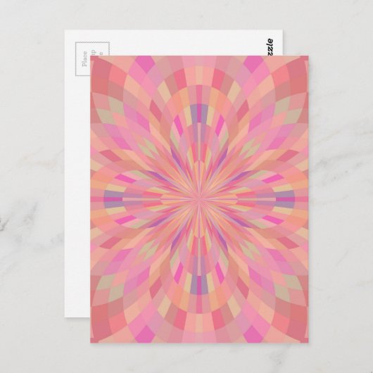 Roze Pixel 2 Briefkaart (Voorkant / Achterkant)