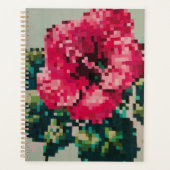 Roze pixel bloem illustratie planner (Voorkant)