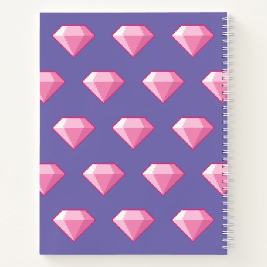 Roze Pixel Diamond Notitieboek (Achterkant)