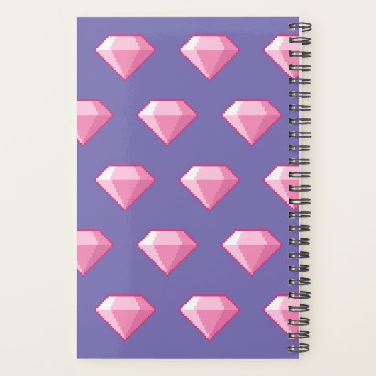 Roze Pixel Diamond Planner (Achterkant)