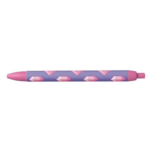 Roze Pixel Diamond Zwarte Inkt Pen (Voorkant)