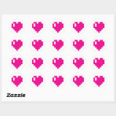 Roze Pixel hart stickers (Vel)
