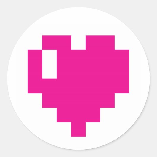 Roze Pixel hart stickers (Voorkant)
