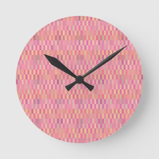 Roze Pixel Ronde Klok (Voorkant)