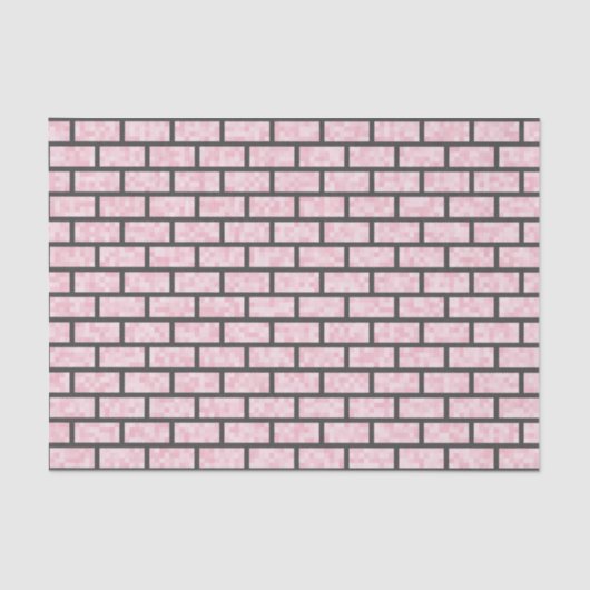 Roze Pixelated Computer Game Look Bricks Patroon Tissuepapier (Voorkant)