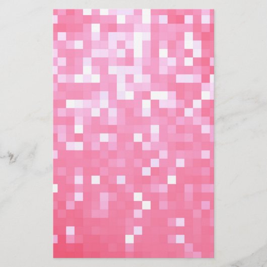 Roze pixelsprankeling briefpapier (Voorkant)
