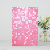 Roze pixelsprankeling briefpapier (Staand voorkant)