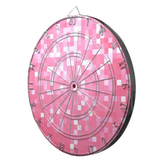 Roze pixelsprankeling dartbord (Voorkant Rechts)