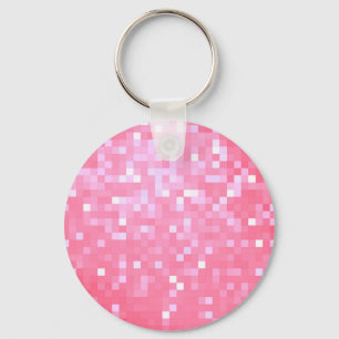 Roze pixelsprankeling sleutelhanger