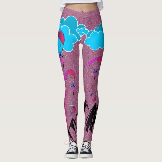 Roze Pixie Dust Paragliding Leggings (Voorkant)