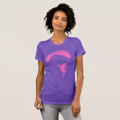 Roze Pixie T-shirt met Paragliding (Voorkant volledig)