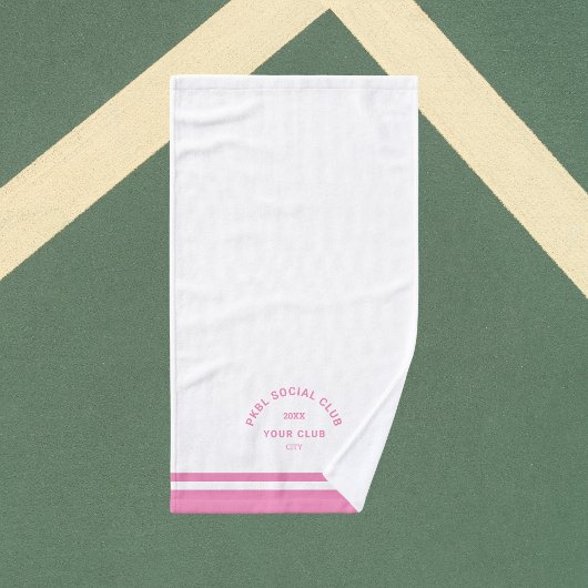 Roze PKBL Social Club Crest Pickleball Handdoek