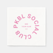 Roze PKBL Social Club Crest Pickleball Servet (Voorkant)