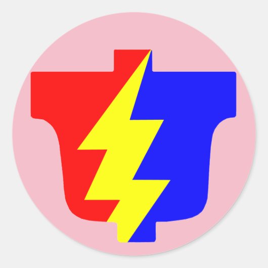 Roze PLA Ronde Sticker Ontworpen door Tsjaad (Voorkant)