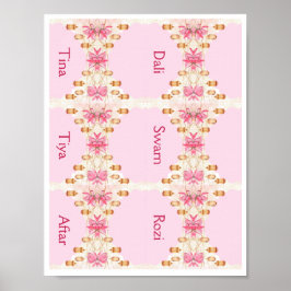 Roze plaatskaarten sjabloon poster