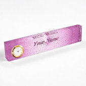 Roze plafond naambordje