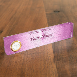 Roze plafond naambordje