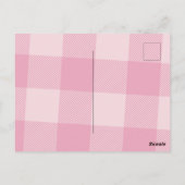 Roze Plaid Afstudeerder Flat Afstuderen Aankondigi Briefkaart (Achterkant)