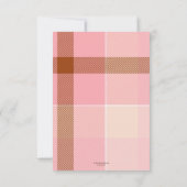 Roze Plaid Baby Meisje Foto Dank u kaart (Achterkant)