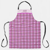 Roze Plaid Custom Monogram Initialen Schort (Voorkant)