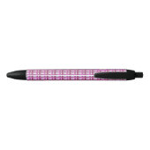 Roze Plaid Custom Monogram Initialen Zwarte Inkt Pen (Achterkant)