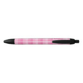Roze Plaid Custom Monogram Initialen Zwarte Inkt Pen (Achterkant)