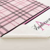 Roze Plaid Gepersonaliseerd Sherpa Deken (3/4)