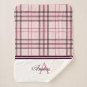 Roze Plaid Gepersonaliseerd Sherpa Deken (Voorkant)