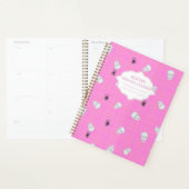 Roze plaid Halloween Skull & Spider gepersonalisee Planner (Display)