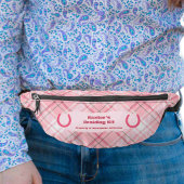 Roze Plaid Horse Show Mane Tail Braiding Heuptasje