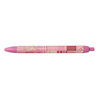 Roze plaid inkt pennen, kan worden gepersonaliseer zwarte inkt pen