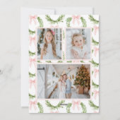 Roze Plaid Krans Preppy Krans Boog Kerst Kaart (Achterkant)