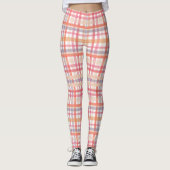Roze Plaid Leggings – Stijlvolle vrouwen Workout G (Voorkant)