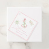 Roze Plaid Nautical Baby Meisje Baby shower Bedankjes Labels (In situ)