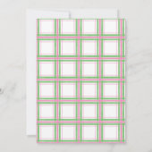 Roze Plaid Nautical Baby Meisje Douche Kaart (Achterkant)