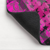 Roze Plaid Paint Splatter Muismat (Hoek)