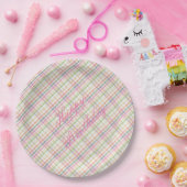 Roze Plaid Papier Verjaardag Borden Papieren Bordje (Feest)