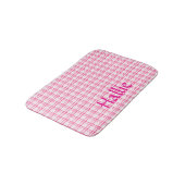 Roze Plaid Patroon Absorberende Huisdier Mat (Gekanteld)
