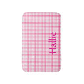 Roze Plaid Patroon Absorberende Huisdier Mat (Voorkant Verticaal)