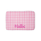 Roze Plaid Patroon Absorberende Huisdier Mat (Voorkant)