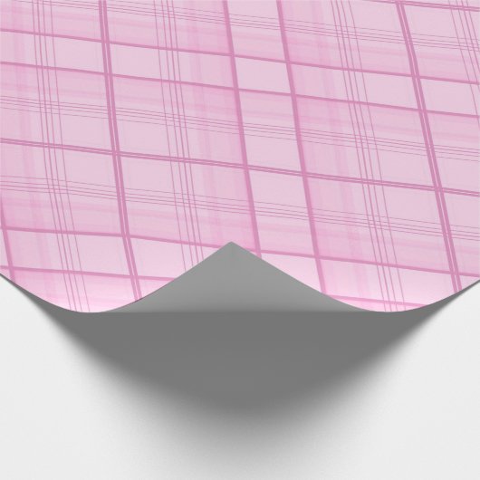  Roze Plaid Pattern Baby shower Verjaardag Cadeaupapier (Hoek)